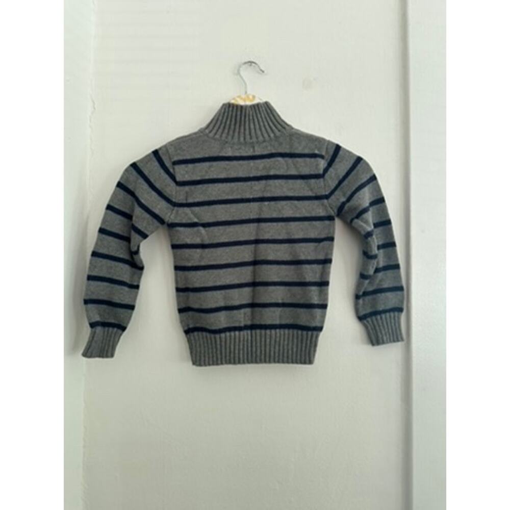 Chaps Boys Gray Blue Striped Sweater | Size 6 - Picture 4 of 4